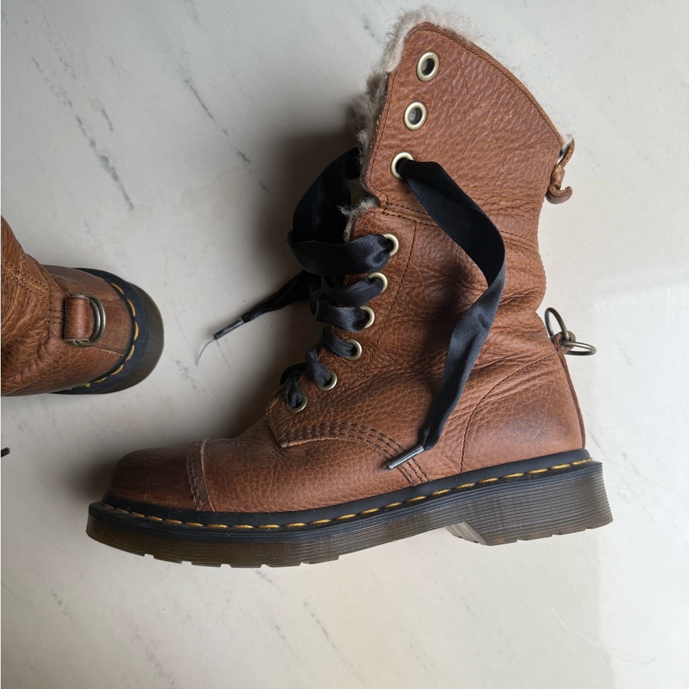 Fur(faux) Lined Leather Boots
